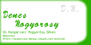 denes mogyorosy business card