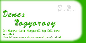 denes mogyorosy business card